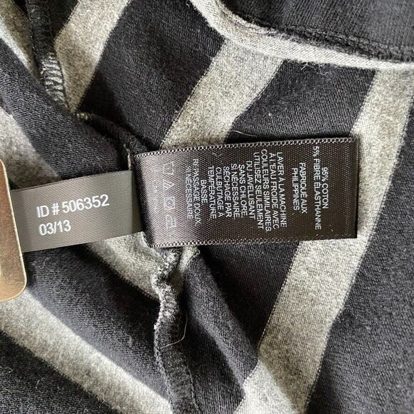 Express Tank Top Womens Small Petite Back Gray Striped 1/2 Zip Front Swing Skirt - Picture 12 of 12